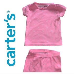 Carter’s Girls White / Pink Flamingo Pajama Set 12M